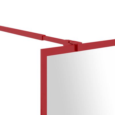 vidaXL Divisória de chuveiro 80x195 cm vidro transparente ESG vermelho