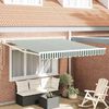 vidaXL Toldo Retrátil Manual Verde e branco 350 x 250 cm tecido