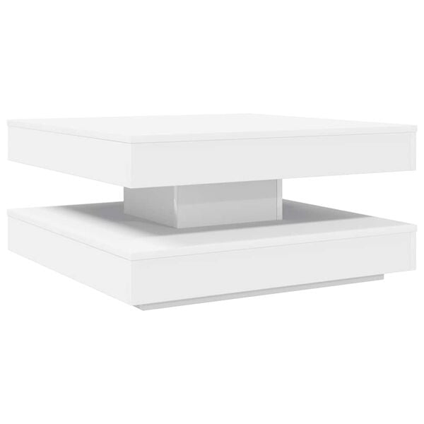 vidaXL Mesa de centro rotativa a 360 graus 70x70x34,5 cm branco