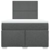 vidaXL Cama boxspring com colch&atilde;o 120x190 cm tecido cinzento-escuro