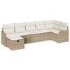 vidaXL Conjunto de Sof&aacute; de Jardim 7 pcs Bege Rattan Sint&eacute;tico