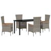 vidaXL Conjunto de Jantar para Jardim 5 pcs Cinzeto A&ccedil;o revestido a p&oacute;