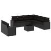 vidaXL 10 pcs conjunto sof&aacute;s de jardim c/ almofad&otilde;es vime PE preto