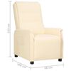 vidaXL Poltrona reclin&aacute;vel couro artificial cor creme