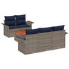 vidaXL Conjunto de Sof&aacute; de Jardim 6 unid. Cinzeto vime PE