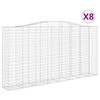 vidaXL Cestos gabi&atilde;o arqueados 8pcs 400x50x200/220cm ferro galvanizado