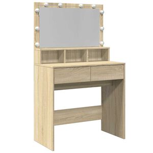 vidaXL Toucador com LED 80x41x134,5 cm carvalho sonoma