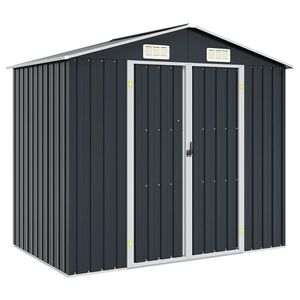 vidaXL Abrigo de jardim 205x129x183 cm a&ccedil;o galvanizado antracite