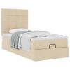 vidaXL Estrutura de cama otomana com creme de colch&atilde;o 80x200cm tecido