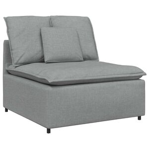 vidaXL M&oacute;dulo central para sof&aacute; modular com almofadas, cinza claro, 100 cm