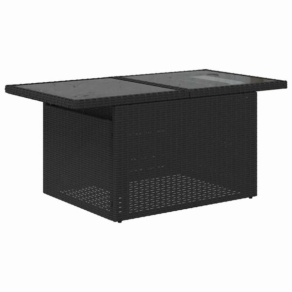 vidaXL Conjunto de Sof&aacute; de Jardim 7 pcs Preto Rattan Sint&eacute;tico