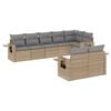 vidaXL 8 pcs conjunto de sof&aacute;s p/ jardim com almofad&otilde;es vime PE bege