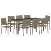 vidaXL Conjunto de Jantar para Jardim 9 unid. Cinzeto vime PE