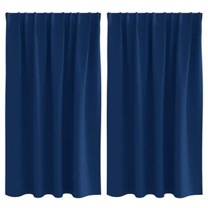 vidaXL Cortinas Blackout com Argolas 2 pcs Azul Escuro 140 x 140 cm