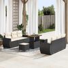 vidaXL Conjunto de Sof&aacute; de Jardim com almofada 9 pcs Preto vime PE