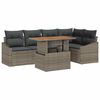 vidaXL Conjunto de Sof&aacute; de Jardim 6 unid. Cinzeto Rattan Sint&eacute;tico
