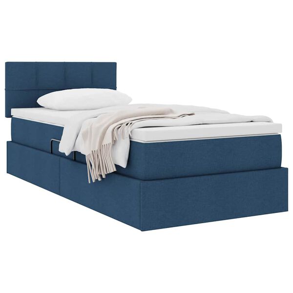 vidaXL Cama com arruma&ccedil;&atilde;o e colch&atilde;o com colch&atilde;o Azul 90 x 190 cm
