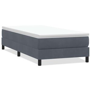 vidaXL Cama com molas sem colch&atilde;o cinza-escuro 80x220 cm veludo