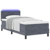 vidaXL Cama Box Spring LED com led Cinza Escuro 100 x 200 cm Veludo