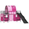 vidaXL Cama loft para crian&ccedil;as Preto e Rosa 99,5 x 190 cm Metal