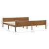 vidaXL Estrutura de cama 200x200 cm pinho maci&ccedil;o castanho mel