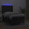 vidaXL Cama box spring c/ colch&atilde;o/LED 90x190 cm couro artificial preto