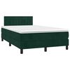 vidaXL Cama boxspring com colch&atilde;o 120x200 cm veludo verde-escuro