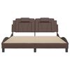 vidaXL Estrutura de cama Viana sem colch&atilde;o 160x200cm couro artificial castanho