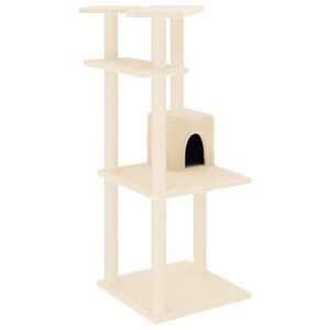 vidaXL &Aacute;rvore para gatos c/ postes arranhadores sisal 123 cm cor creme