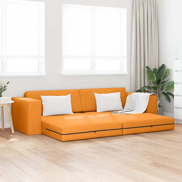 vidaXL Sof&aacute;-Cama 200cm Amarelo Escuro tecido