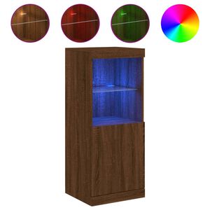 vidaXL Aparador com luzes LED 41x37x100 cm carvalho castanho