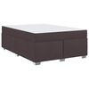 vidaXL Estrutura da Cama com colch&atilde;o Marrom Escuro 160 x 200 cm tecido