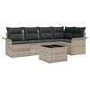 vidaXL Conjunto de Sof&aacute; de Jardim 6 unid. Cinzento-claro vime PE