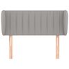 vidaXL Cabeceira de cama c/ abas tecido 93x23x78/88 cm cinzento-claro