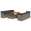 vidaXL Conjunto de Sof&aacute; de Jardim 11 unid. Cinzeto vime PE