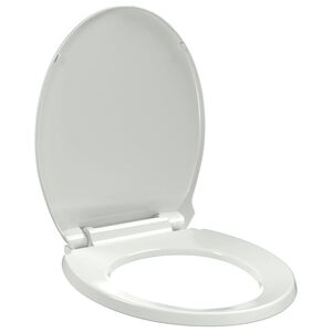 vidaXL Tampo de sanita com fecho suave oval branco