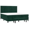 vidaXL Cama com molas/colch&atilde;o 180x200 cm veludo verde-escuro