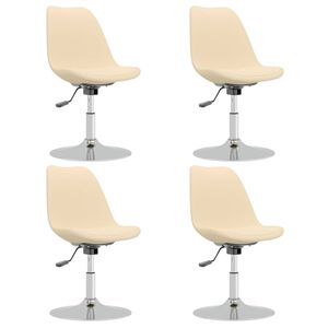 vidaXL Cadeiras de jantar girat&oacute;rias 4 pcs tecido cor creme