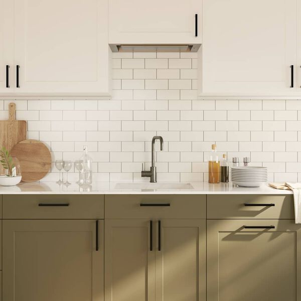 vidaXL Puxadores para m&oacute;veis 10 pcs 128 mm a&ccedil;o inoxid&aacute;vel preto