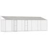 vidaXL Gaiola para cachorro com telhado Prateado 800 x 200 x 258 cm