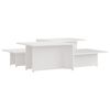 vidaXL Mesas de centro 2 pcs 111,5x50x33 cm madeira processada branco