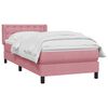 vidaXL Cama com molas/colch&atilde;o rosa 90x210 cm veludo