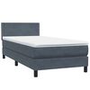 vidaXL Cama box spring c/ colch&atilde;o e LED cinza-escuro 80x220 cm veludo