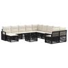 vidaXL Conjunto de Sof&aacute; de Jardim 12 unid. Preto vime PE