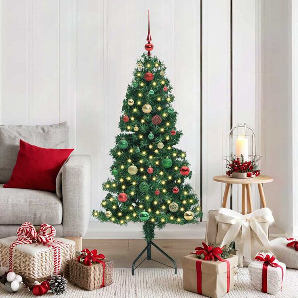 vidaXL &Aacute;rvore de Natal artificial de canto Verde 150 cm PVC e Metal