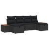 vidaXL Conjunto de Sof&aacute; de Jardim 6 unid. Preto vime PE