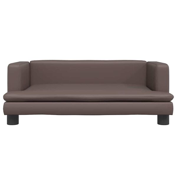 vidaXL Cama para c&atilde;es 80x45x30 cm couro artificial castanho