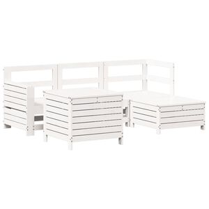 vidaXL 5 pcs conjunto de sof&aacute;s de jardim madeira pinho maci&ccedil;a branco