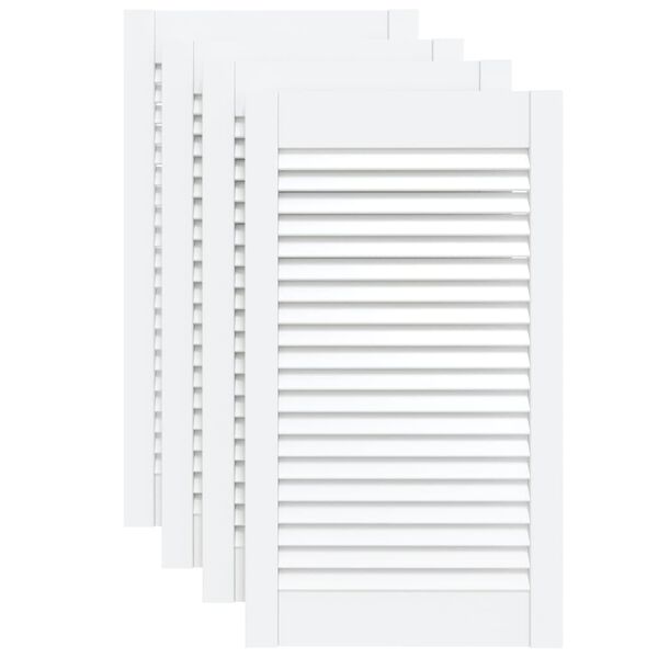 vidaXL Portas de arm&aacute;rio 4 pcs design de persiana pinho maci&ccedil;o branco