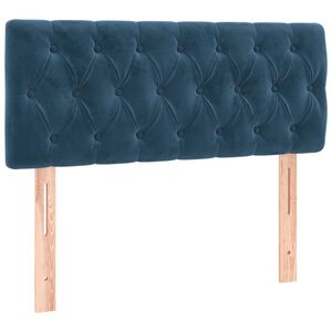vidaXL Cabeceira de cama veludo 100x7x78/88 cm azul-escuro